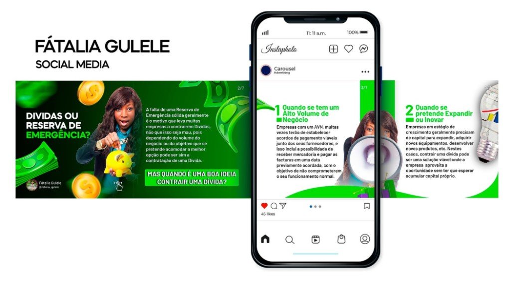 Fátalia Gulele — social media e carrossel